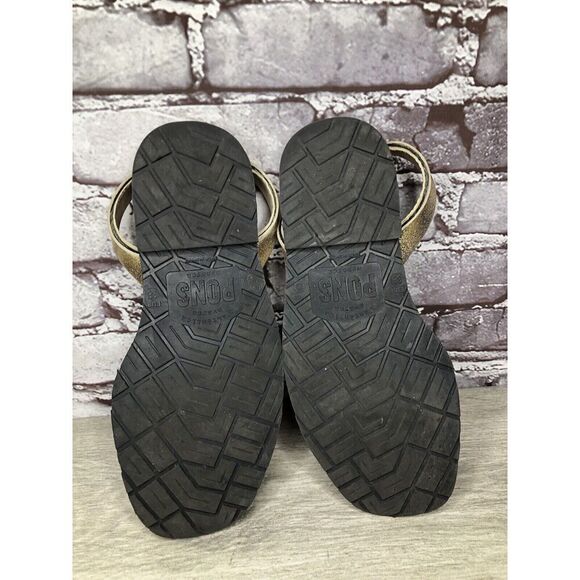 Pons Glitter Leather Casual Peep Toe Slingback Flats Sandals Women Sz 8M US/39EU - Picture 10 of 14